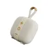 Angled front view of HiFuture LINO S Portable Bluetooth Speaker in latte color with carry loop