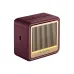 Angled front view of HiFuture Passion S Portable Bluetooth Speaker in burgundy color