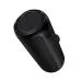 Angled top-down view of the black Hoco HC50 Advantage 8W portable Bluetooth speaker showing top control buttons, mesh body, and attached carrying cord loop.