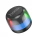 Hoco MMJ05 Bluetooth Speaker, angled top view showcasing compact design with colorful RGB lighting