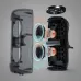 Exploded view of the Monster S310 Portable Bluetooth Speaker showing internal drivers, dual speakers, and compact cylindrical body.