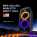 Front view of the Oraimo SpaceBox Max OBS-982 speaker with glowing figure-eight RGB lights.