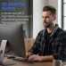 Lifestyle usage view of Unikyy Vibe Bluetooth Neck Speaker worn while working at desk highlighting 3D spatial audio feature display
