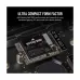 Corsair MP600 MINI SSD installed in an M.2 slot, highlighting its ultra-compact form factor for small devices.