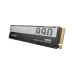 Lexar NM990 M.2 2280 PCIe Gen5x4 NVMe SSD powered by Lexar, sleek black design with gold connector for gaming