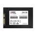 Close-up on the black XOC Nitro XCNTS256G 256 GB solid state drive, showing the product label with serial number and certifications.