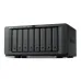 Front view of Synology DiskStation DS1825+ NAS Enclosure showing eight drive bays with LED indicators and power button.
