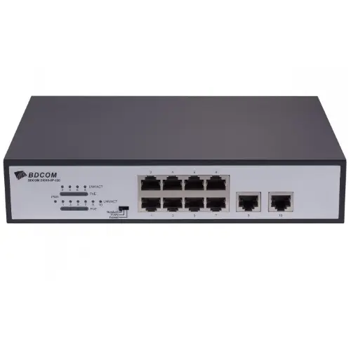 BDCOM S1010-8P-120 8-Port 100mbps Multi functional PoE Switch (120W)