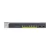 Front view of Netgear GS510TPP 10-Port Gigabit Ethernet Smart Switch showing PoE-enabled Ethernet ports and status LEDs on rackmount body