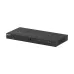 Angled top view of Netgear M4250-10G2XF-PoE+ (GSM4212PX) 12-Port Managed Switch showing slim rackmount design with multiple ports on front panel