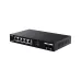 Tenda TEM2007X 2.5G Ethernet Switch rear view showing power input and compact black metal housing for reliable network use.