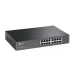 Angled front viewpoint of the TP-Link TL-SG1016DE Switch displaying its 16 Ethernet ports and status indicators.