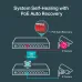 Diagram of TP-Link TL-SG1210MP Switch showing PoE Auto Recovery system self-healing with DIP switch.