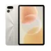 TECNO MEGAPAD SE 2, front and rear view in Sandy Titanium finish highlighting dual camera design and wide screen display