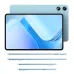 Teclast T70 Pro tablet displayed from front and rear views with included accessories below.