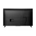 Rear view of Haier 43P7 PRO Google TV showing textured back panel with recessed areas and stand legs.