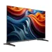 Front view of Haier H32K85GX TV with thin bezel, angled stand legs, and colorful abstract display with Haier logo.