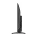 Side profile of Haier H43K85GFX Google TV showing slim design, curved back panel, and wide base stand.