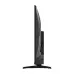 Side profile of Haier H43S80GUX TV highlighting slim design, narrow panel depth, and sturdy base stand