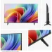 Multi-angle view of Hisense 43A4S 43 inch Smart TV showing slim profile, bezel design, and sturdy stand structure.
