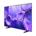 Front view of the Samsung 55U8510F TV displaying vibrant abstract bubbles on a thin-bezel screen with dual-leg stand.