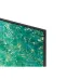 Close-up corner of Samsung 65QN85C TV showing bright green and turquoise water display with thin bezel.