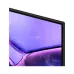 Close-up of the Samsung 85U8500F 4K TV corner, showing the narrow bezel and a vibrant purple display image.