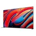 Front view of the Sony Bravia 9 K-75XR90 TV displaying vivid abstract swirls on ultra-thin bezel screen with dual stand legs.