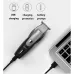ENCHEN Humming Bird Trimmer connected to laptop via USB cable showing charging protection and battery prompt.