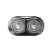 Mini 6 electric shaver top view highlighting its dual rotary shaving heads.