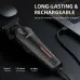 ENCHEN Sharp 6 Trimmer connected via Type-C cable to laptop showing red light and 60-min rechargeable runtime.