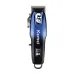 Side view of Kemei KM-709A Hair Trimmer in sleek blue-black design with adjustable lever for trimming control.