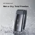Oraimo IPX7 waterproof electric shaver shown splashing into water, featuring a digital battery display showing 100%.