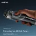 Oraimo Smart Trimmer 2 Pro handheld use showing digital display and 2 speed control during trimming