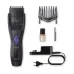 Kit view of Panasonic ER-GB37 Trimmer with comb, oil, brush, and charger showing adjustable length dial.