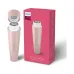 Front angled view of Philips BRR454/00 5000 Series Facial Hair Remover beside bright pink packaging box.