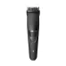 Front view of the black Philips BT3302/15 Series 3000 beard trimmer with comb attached.