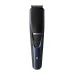 Philips BT3435/15 beard trimmer front view showing precision blade, adjustable length dial, power button, and LED indicator.