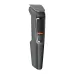 Front view of Philips MG3747/13 Trimmer with sleek black and gray body, orange power switch, and ergonomic textured grip design.
