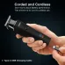 Lifestyle view of VGR V-937 Trimmer held in hand with digital display and Type-C cable, supporting corded and cordless use.