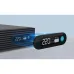 Front view of MARSRIVA KP7 Mini UPS with digital display projecting 220V and battery status for real-time monitoring.