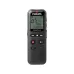 Front view of Philips DVT1160 Digital Voice Recorder with display showing HQ mode, file number, and playback controls.