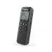 Angled view of Philips DVT1160 Digital Voice Recorder with screen and control buttons for play, stop, record, and delete.