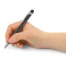 Philips DVT1600 black ballpoint pen with ergonomic design and metallic tip in hand.
