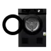 Open door view of Haier 8 KG Dryer showing perforated metallic drum interior and top digital control panel.
