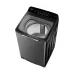 Front angled view of Haier 13 KG Washing Machine with metallic gray finish and top control panel above drum.