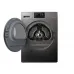 Open door view of Sharp KD-HT9JP-G 9KG Dryer showing drum interior with perforated design and digital display panel.