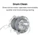 Close-up of TCL P1109FLG Washing Machine drum with water splashing, highlighting self-cleaning function.
