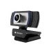 Angled front view of the Verbatim 1080p Full HD Webcam showing its lens, front panel, and adjustable mounting clip.