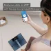 Beurer BF 980 Weight Scale, in-use view connecting body analysis scale to smartphone app via Bluetooth